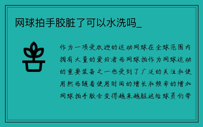 网球拍手胶脏了可以水洗吗_