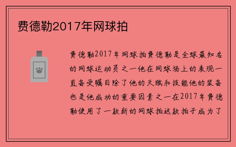 费德勒2017年网球拍