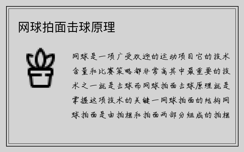 网球拍面击球原理