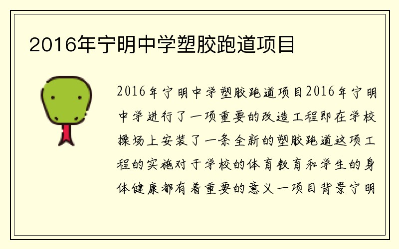 2016年宁明中学塑胶跑道项目